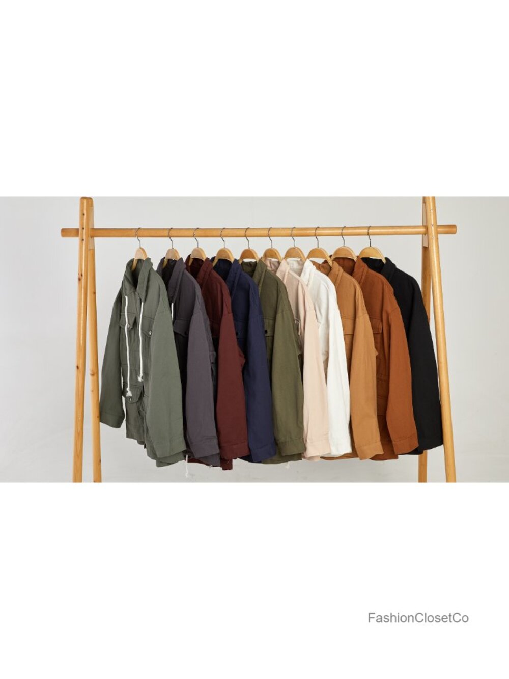Women's Military Anorak Jacket Cotton Utility Coat Zip Up Long Sleeve - Picture 4 of 4